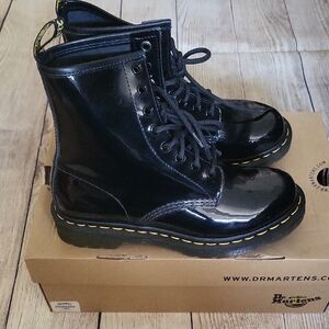 Doc Martens Patent Lamper Black Boots